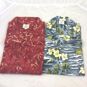 Lot of 2 Hawaiian XL Shirt Camp Floral Camp